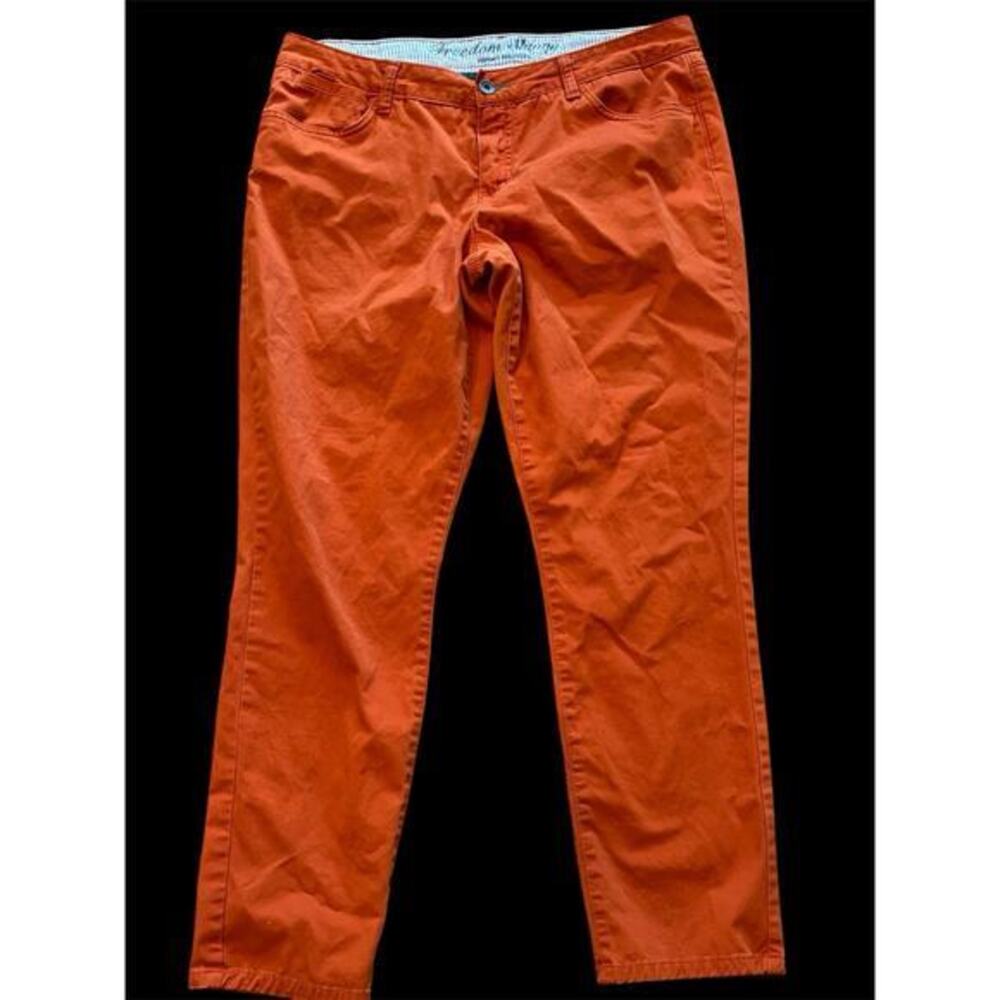 Ladies Tommy Hilfiger Dark Orange Twill Jeans Sz 14 Freedom Skinny
